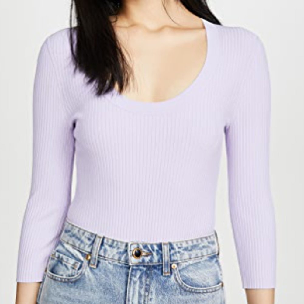 A.L.C. Lavender Ribbed Top - Picture 2 of 5